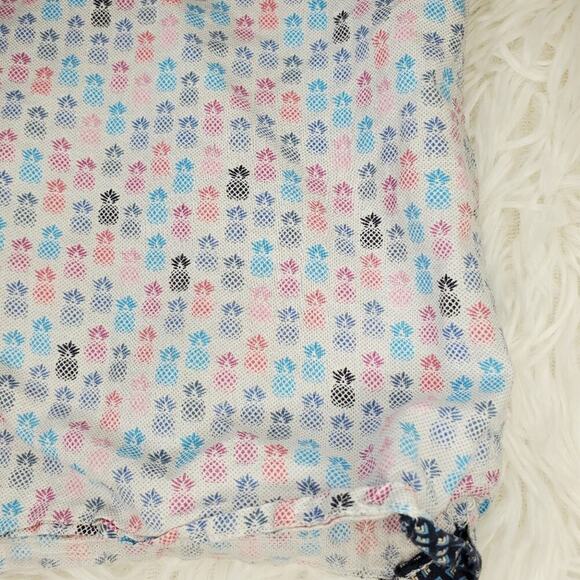 2/$30 LON NYC Cream with Multicolored Pineapple Print Button Down Size S - Picture 4 of 6